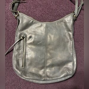 Metallic Gold Leather Convertible Tote Backpack